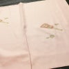 付け下げ 正絹 古典柄 袷仕立て 身丈160cm 裄丈67.5cm リサイクル着物 着物 鼓 箔 金彩 扇子 ピンク_画像15