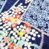 小紋 伊達衿付き 絞り 正絹 花柄 袷仕立て 身丈162cm 裄丈67.5cm リサイクル着物 着物 青・紺_画像7