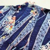 小紋 伊達衿付き 絞り 正絹 花柄 袷仕立て 身丈162cm 裄丈67.5cm リサイクル着物 着物 青・紺_画像15