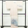 付け下げ 一つ紋付き 正絹 風景柄 袷仕立て 身丈165cm 裄丈66.5cm リサイクル着物 一部しつけ糸付き 着物 ピンク_画像2