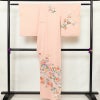 付け下げ 縮緬 一つ紋付き 伊達衿付き 正絹 花柄 袷仕立て 身丈160.5cm 裄丈65.5cm リサイクル着物 着物 入学式 七五三 フォーマル 菊 ピンク_画像2