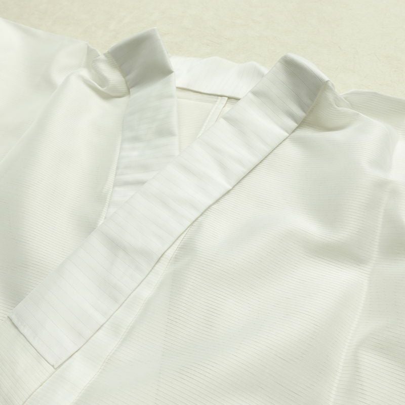 喪服 夏用 夏喪服 美品 絽 落款入り しつけ糸付き 五つ紋付き バチ衿仕立て 正絹 無地 単衣仕立て 身丈172cm 裄丈70cm リサイクル着物 着物 未使用品 黒_画像8