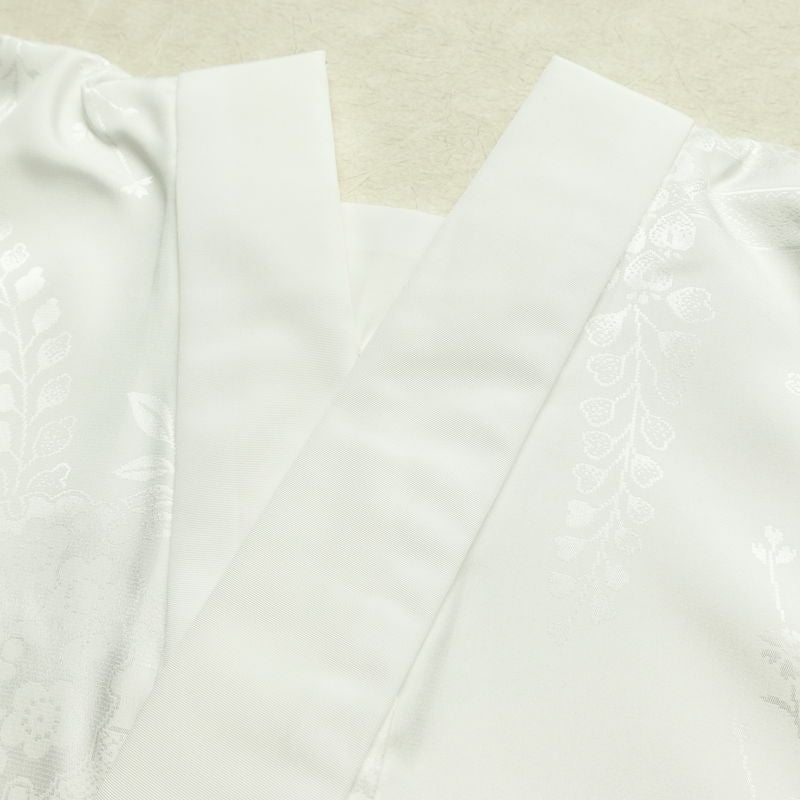 喪服 美品 袷喪服 落款入り しつけ糸付き 縮緬 五つ紋付き トールサイズ 正絹 無地 袷仕立て 身丈172cm 裄丈71cm リサイクル着物 着物 未使用品 黒_画像8