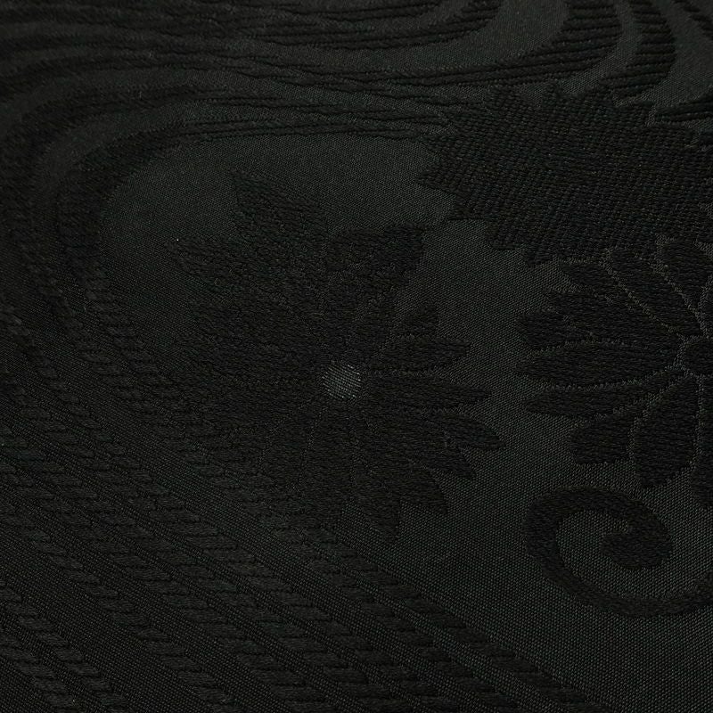 喪服 美品 袷喪服 落款入り しつけ糸付き 縮緬 五つ紋付き トールサイズ 正絹 無地 袷仕立て 身丈172cm 裄丈71cm リサイクル着物 着物 未使用品 黒_画像12