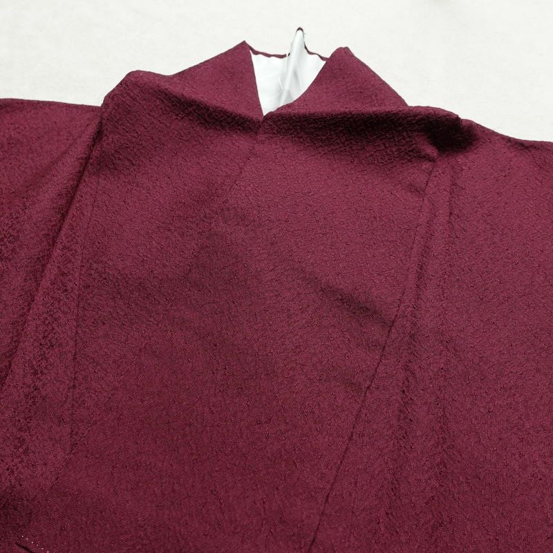 色無地 良品 しつけ糸付き 正絹 無地 袷仕立て 身丈157cm 裄丈63cm リサイクル着物 着物 お茶会 シンプル 紫・藤色_画像15