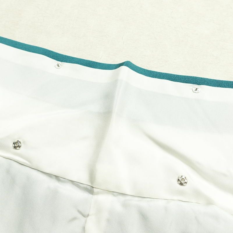 訪問着 おかべみつこ 良品 落款入り 縮緬 正絹 風景柄 袷仕立て 身丈165cm 裄丈68.5cm リサイクル着物 着物 シンプル 緑・うぐいす色_画像20