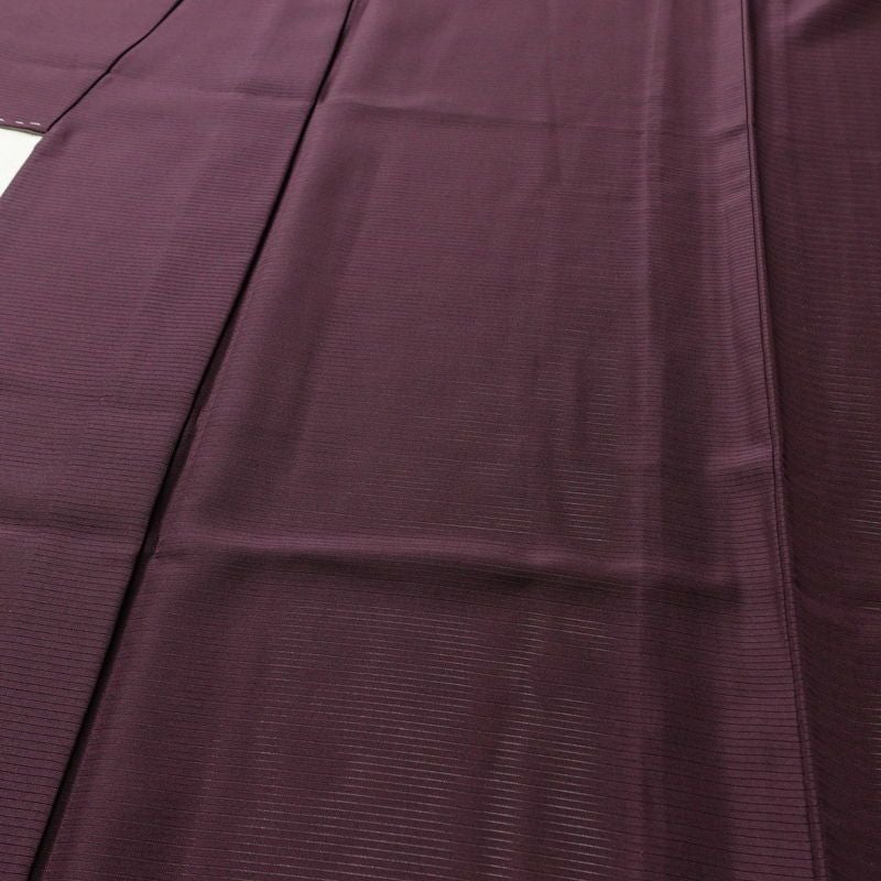 盛夏 色無地 絽 美品 しつけ糸付き 夏用 一つ紋付き 正絹 無地 単衣仕立て 身丈162cm 裄丈63cm リサイクル着物 着物 薄物 紫・藤色_画像5