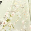 訪問着 良品 落款入り 縮緬 一つ紋付き 正絹 花柄 袷仕立て 身丈157.5cm 裄丈66.5cm リサイクル着物 着物 共八掛 入学式 卒業式 七五三 お宮参り フォーマル 緑・うぐいす色_画像5