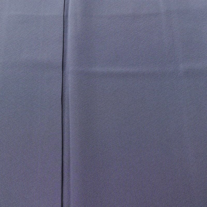 色無地 縮緬 一つ紋付き 正絹 無地 袷仕立て 身丈159cm 裄丈64.5cm リサイクル着物 着物 共八掛 お茶会 竜胆色 紫・藤色_画像6