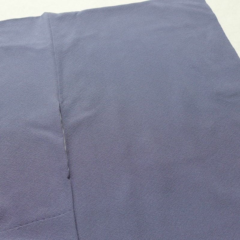 色無地 縮緬 一つ紋付き 正絹 無地 袷仕立て 身丈159cm 裄丈64.5cm リサイクル着物 着物 共八掛 お茶会 竜胆色 紫・藤色_画像12