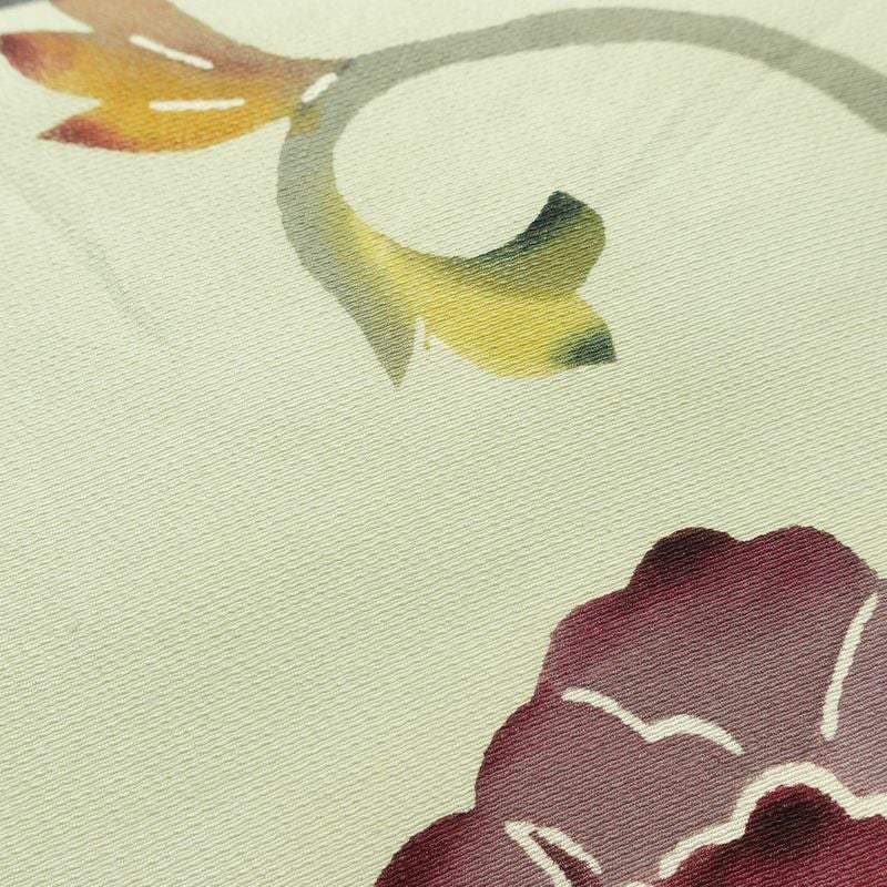 名古屋帯 太鼓柄 正絹 花柄 名古屋仕立て なごや帯 リサイクル帯 帯 シンプル 緑・うぐいす色_画像5