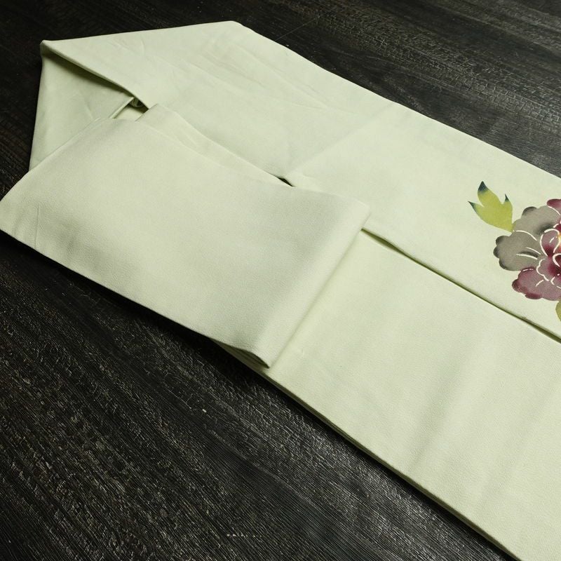 名古屋帯 太鼓柄 正絹 花柄 名古屋仕立て なごや帯 リサイクル帯 帯 シンプル 緑・うぐいす色_画像21