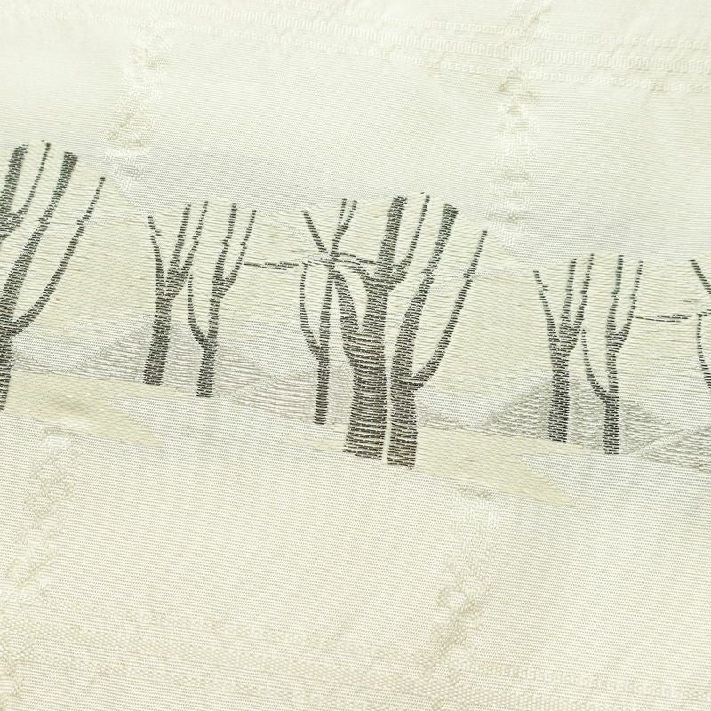 名古屋帯 六通柄 正絹 木の葉・植物柄 名古屋仕立て なごや帯 リサイクル帯 帯 白_画像3