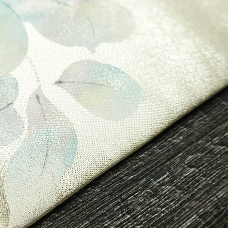 名古屋帯 太鼓柄 正絹 花柄 名古屋仕立て なごや帯 リサイクル帯 帯 箔 金・銀_画像12