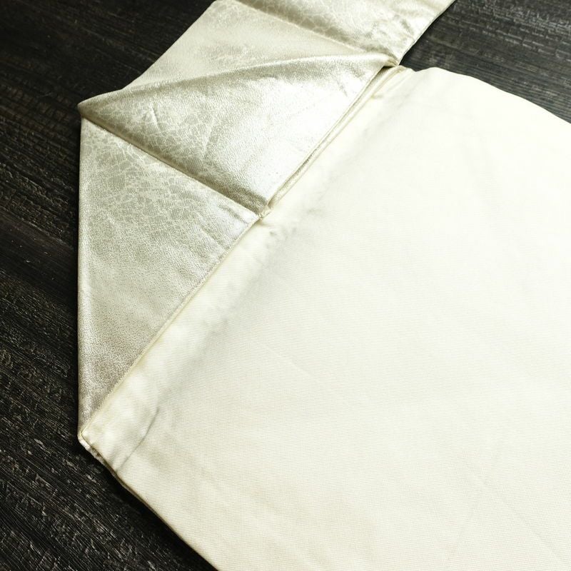 名古屋帯 太鼓柄 正絹 花柄 名古屋仕立て なごや帯 リサイクル帯 帯 箔 金・銀_画像19