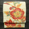 名古屋帯 六通柄 良品 正絹 花柄 松葉仕立て なごや帯 リサイクル帯 帯 紬地 クリーム_画像1
