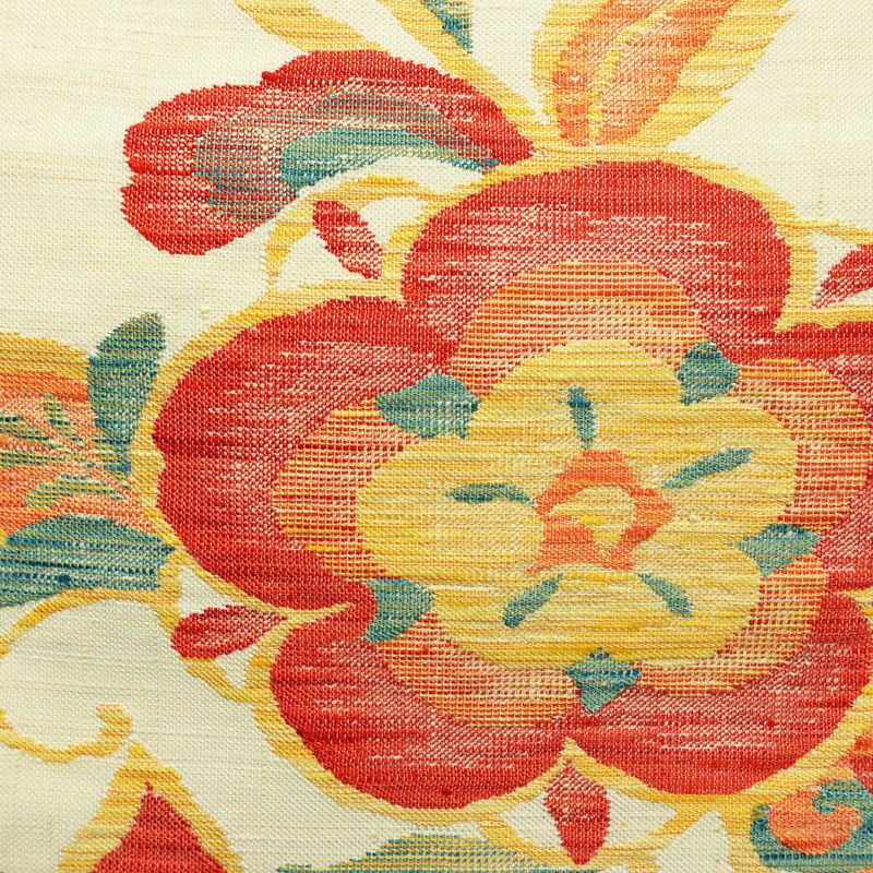 名古屋帯 六通柄 良品 正絹 花柄 松葉仕立て なごや帯 リサイクル帯 帯 紬地 クリーム_画像2