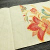 名古屋帯 六通柄 良品 正絹 花柄 松葉仕立て なごや帯 リサイクル帯 帯 紬地 クリーム_画像16