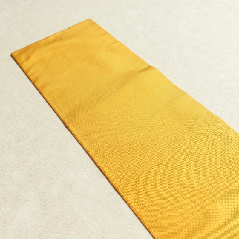 名古屋帯 太鼓柄 相良刺繍 正絹 木の葉・植物柄 名古屋仕立て なごや帯 リサイクル帯 帯 シンプル 洒落 黄・黄土色_画像18