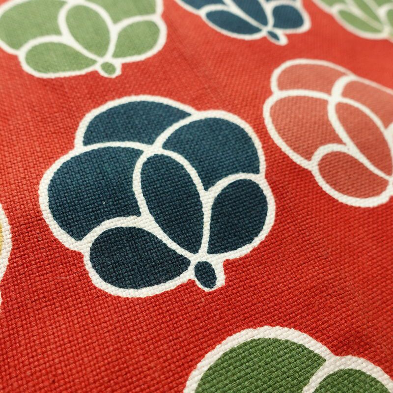 名古屋帯 全通柄 正絹 花柄 名古屋仕立て なごや帯 リサイクル帯 帯 モダン 赤・朱_画像4