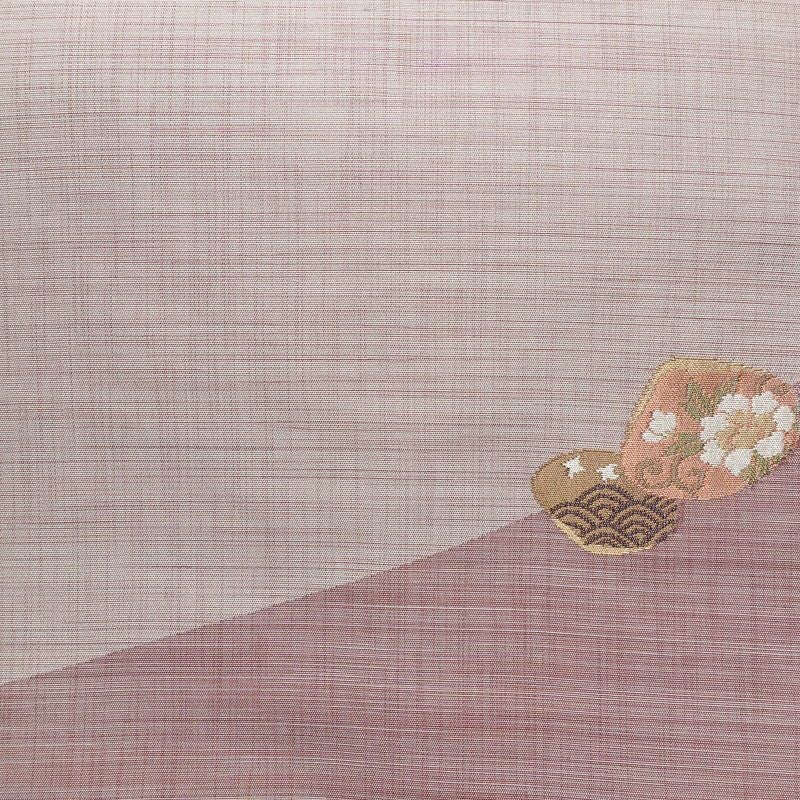 名古屋帯 太鼓柄 良品 正絹 古典柄 名古屋仕立て なごや帯 リサイクル帯 帯 シンプル 洒落 紫・藤色_画像2