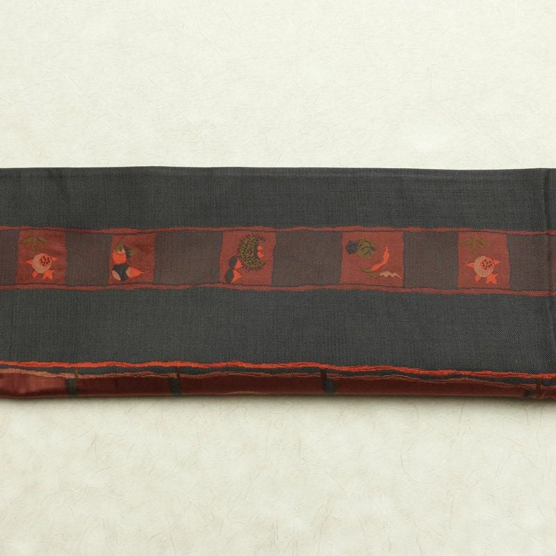 袋帯 古今絵巻 六通柄 一般用 正絹 その他の柄 リサイクル帯 帯 モダン おしゃれ グレー_画像15
