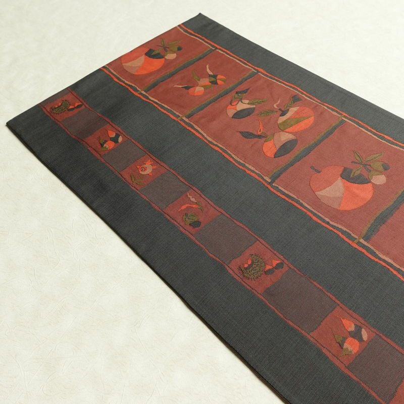 袋帯 古今絵巻 六通柄 一般用 正絹 その他の柄 リサイクル帯 帯 モダン おしゃれ グレー_画像18