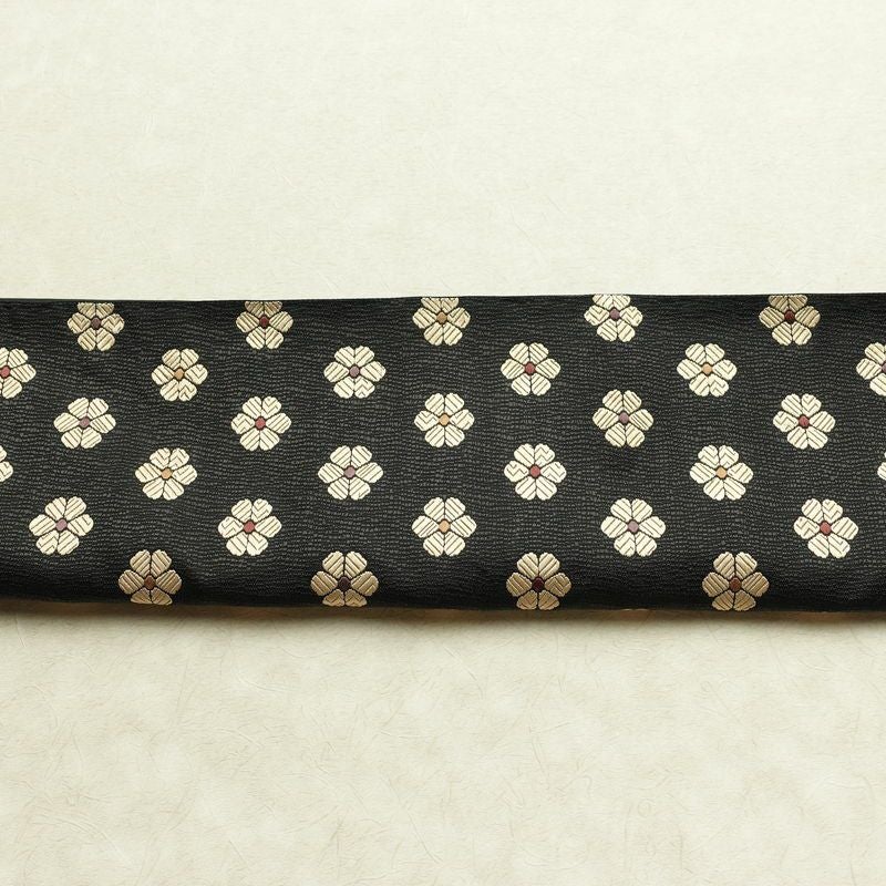 袋帯 六通柄 良品 一般用 正絹 花柄 リサイクル帯 帯 モダン 洒落 黒_画像13