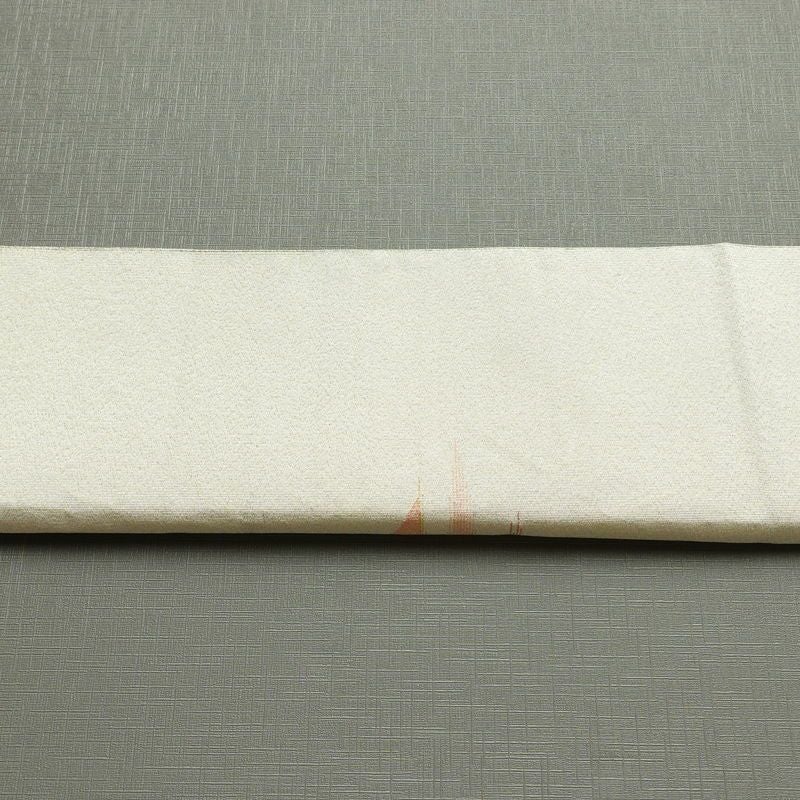 名古屋帯 太鼓柄 つづれ織 正絹 流水・波柄 松葉仕立て なごや帯 リサイクル帯 帯 シンプル 金・銀_画像14