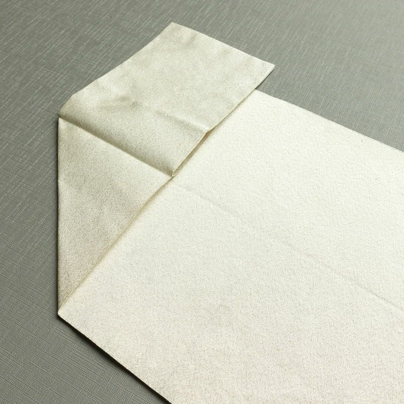 名古屋帯 太鼓柄 つづれ織 正絹 流水・波柄 松葉仕立て なごや帯 リサイクル帯 帯 シンプル 金・銀_画像17