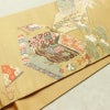 袋帯 太鼓柄 フォーマル用 正絹 古典柄 リサイクル帯 帯 箔 紅葉 梅 菖蒲 松 黄・黄土色_画像13