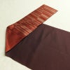 名古屋帯 六通柄 正絹 縞柄・線柄 松葉仕立て なごや帯 リサイクル帯 帯 モダン 茶_画像15