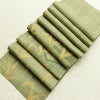 名古屋帯 六通柄 美品 正絹 木の葉・植物柄 通し仕立て なごや帯 リサイクル帯 帯 紬地 緑・うぐいす色_画像19