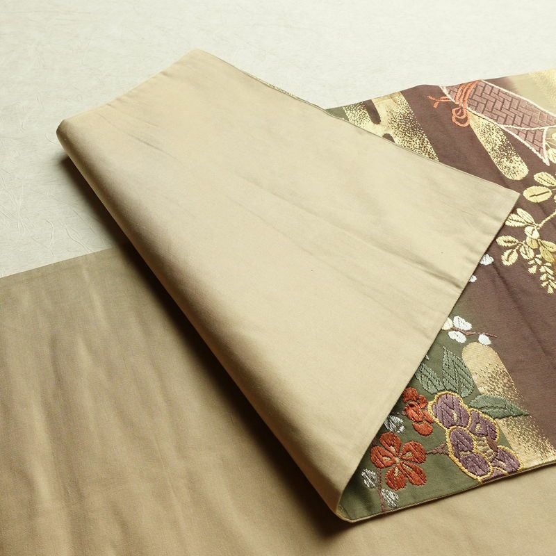 袋帯 六通柄 フォーマル用 正絹 花柄 リサイクル帯 帯 箔 入学式 卒業式 結婚式 七五三 お宮参り 菊 多色使い_画像9