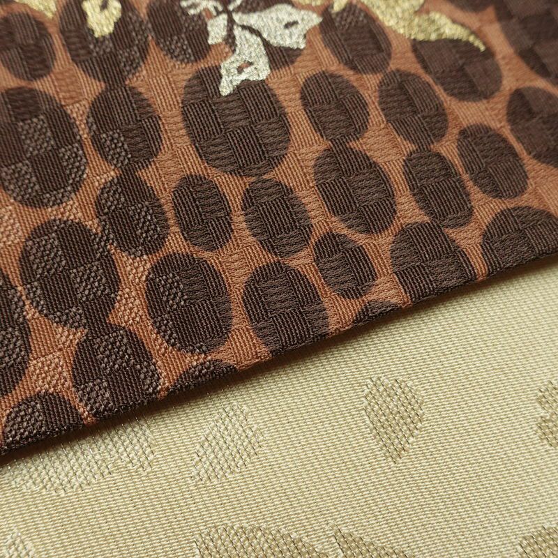 袋帯 六通柄 良品 フォーマル用 正絹 古典柄 リサイクル帯 帯 箔 パーティー モダン 茶_画像11