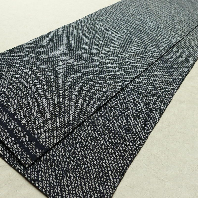 袋帯 全通柄 絞り 正絹 古典柄 リサイクル帯 帯 青・紺_画像9