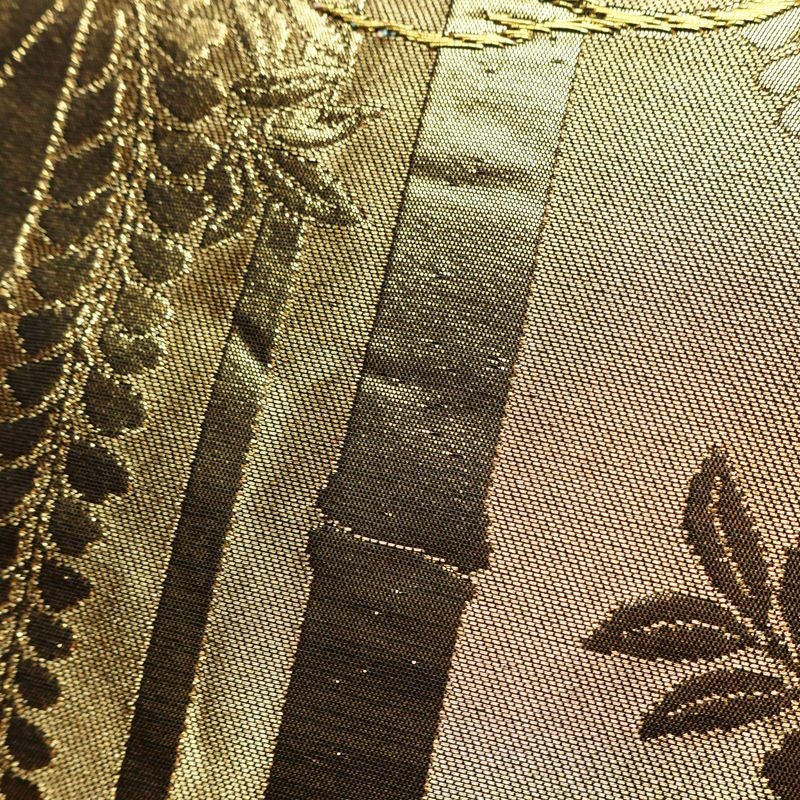 袋帯 六通柄 フォーマル用 正絹 古典柄 リサイクル帯 帯 引箔 金糸 結婚式 パーティー 華やか 松 黒_画像7