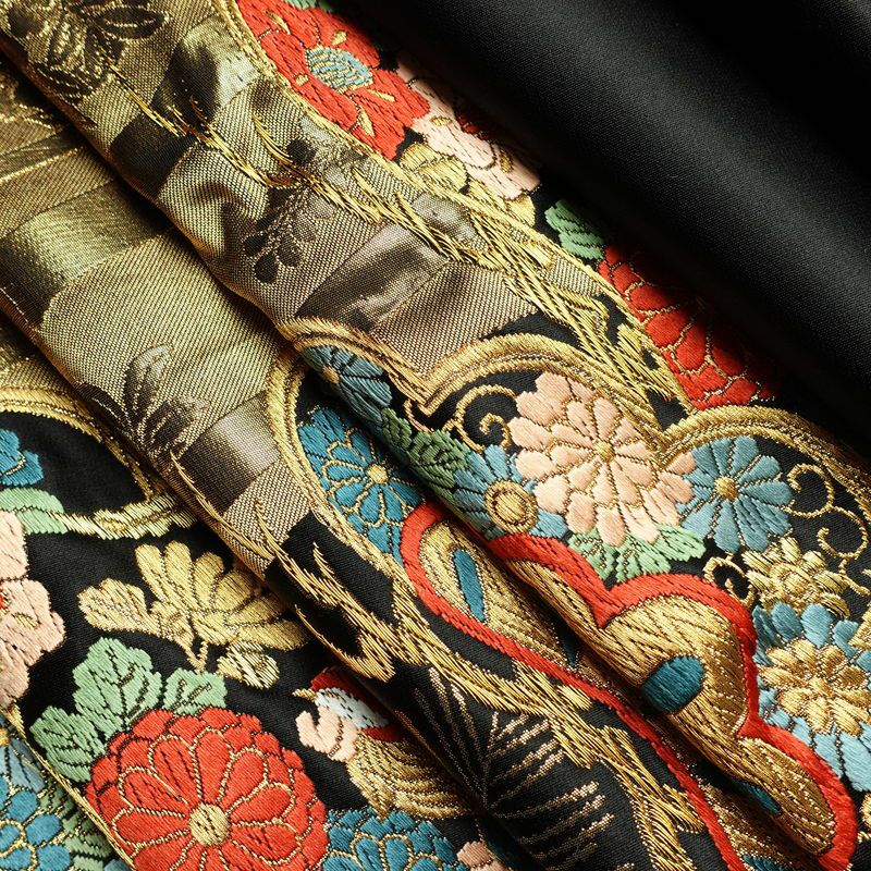 袋帯 六通柄 フォーマル用 正絹 古典柄 リサイクル帯 帯 引箔 金糸 結婚式 パーティー 華やか 松 黒_画像20