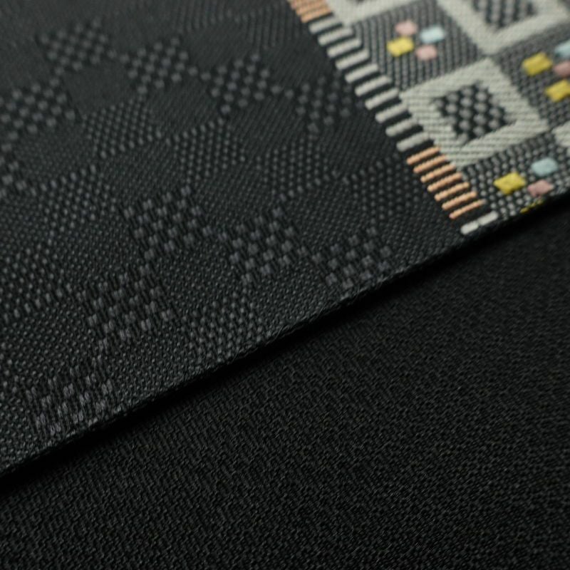 袋帯 六通柄 良品 一般用 正絹 縞柄・線柄 リサイクル帯 帯 モダン グレー_画像12