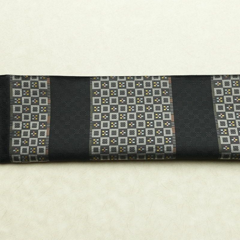 袋帯 六通柄 良品 一般用 正絹 縞柄・線柄 リサイクル帯 帯 モダン グレー_画像15