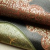 袋帯 元禄唐草文様 六通柄 美品 フォーマル用 未仕立て 正絹 古典柄 リサイクル帯 帯 箔 黒_画像8