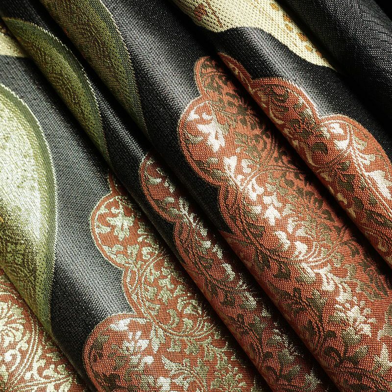 袋帯 元禄唐草文様 六通柄 美品 フォーマル用 未仕立て 正絹 古典柄 リサイクル帯 帯 箔 黒_画像18