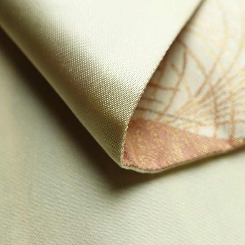 袋帯 六通柄 美品 フォーマル用 正絹 木の葉・植物柄 リサイクル帯 帯 箔 入学式 卒業式 結婚式 七五三 お宮参り 四季花 紅葉 松 桜 ベージュ_画像11