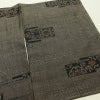 大島紬 古代染色 純泥染 美品 証紙あり しつけ糸付き 正絹 花柄 袷仕立て 身丈158cm 裄丈62.5cm リサイクル着物 着物 茶_画像13