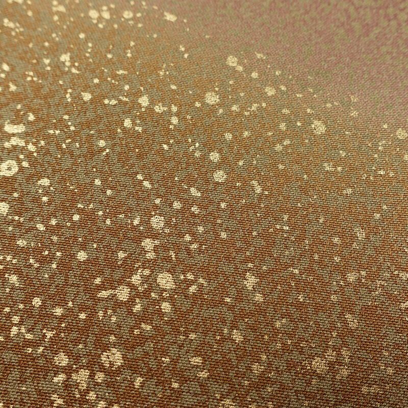 付け下げ 美品 しつけ糸付き 一つ紋付き 正絹 その他の柄 袷仕立て 身丈151cm 裄丈63cm リサイクル着物 箔 共八掛 卒業式 パーティー フォーマル モダン 茶_画像7