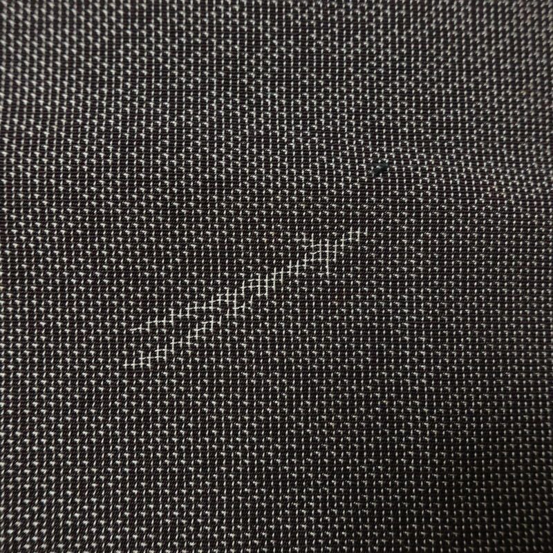 単衣 紬 バチ衿仕立て 正絹 木の葉・植物柄 単衣仕立て 身丈156cm 裄丈63.5cm リサイクル着物 着物 薄物 グレー_画像7