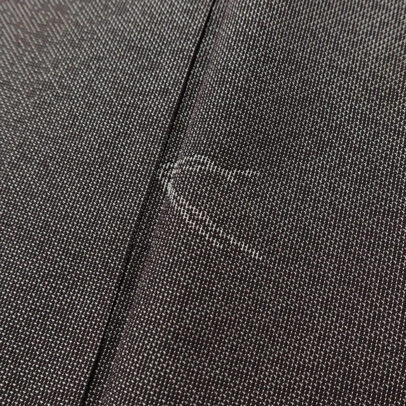 単衣 紬 バチ衿仕立て 正絹 木の葉・植物柄 単衣仕立て 身丈156cm 裄丈63.5cm リサイクル着物 着物 薄物 グレー_画像8