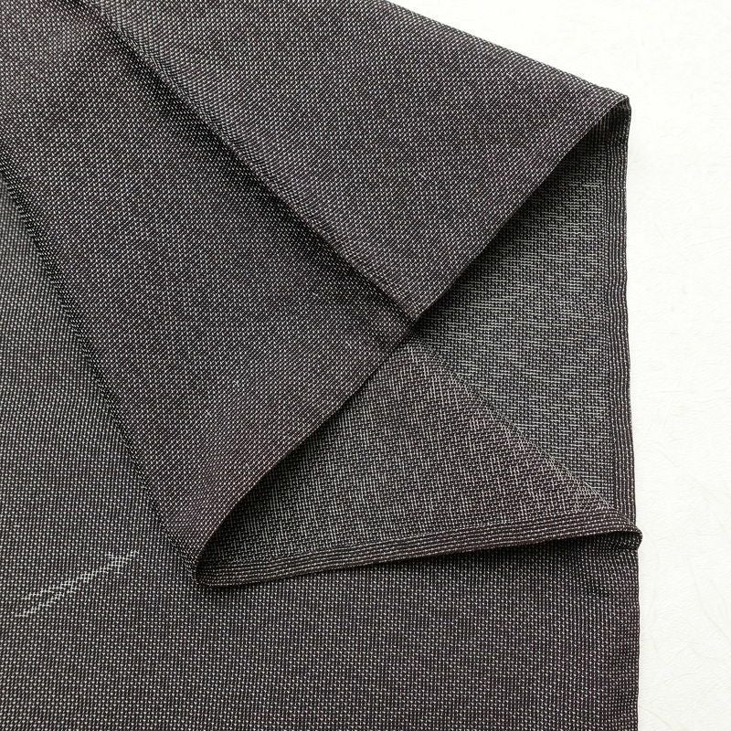 単衣 紬 バチ衿仕立て 正絹 木の葉・植物柄 単衣仕立て 身丈156cm 裄丈63.5cm リサイクル着物 着物 薄物 グレー_画像11