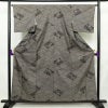 紬 良品 正絹 花柄 袷仕立て 身丈158cm 裄丈64.5cm リサイクル着物 着物 茶_画像1
