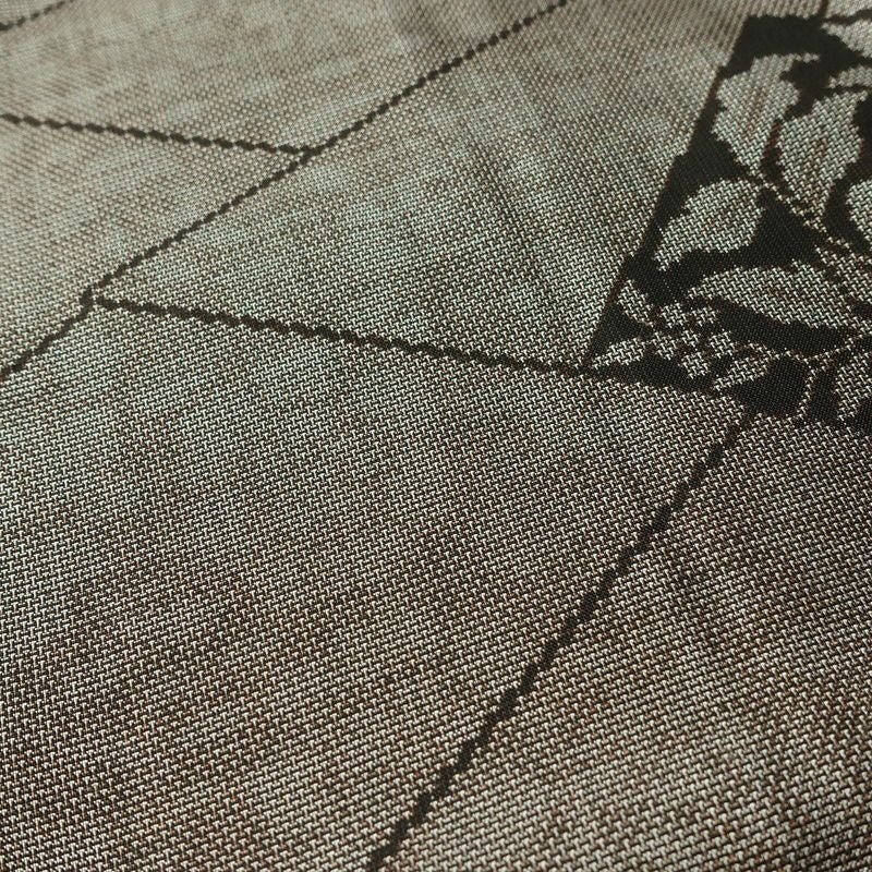 紬 良品 正絹 花柄 袷仕立て 身丈158cm 裄丈64.5cm リサイクル着物 着物 茶_画像9